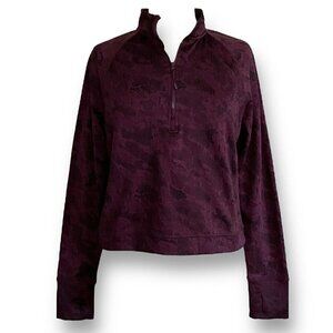 Spyder Womens Half Zip Mock Neck Top Sz M Burgundy Quick Dry Hiking Performance
